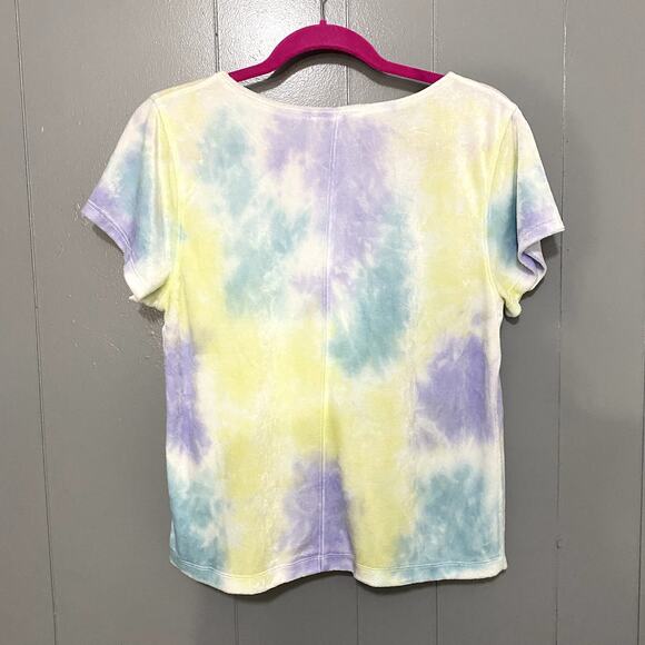 Free People Cloud Combo Tie Dye Bright Eyes Crewneck Velvet Baby Tee XL - Picture 6 of 7